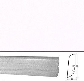 Плинтус шпонированный Tecnorivest Белый гладкий 60х21, 1 м.п.